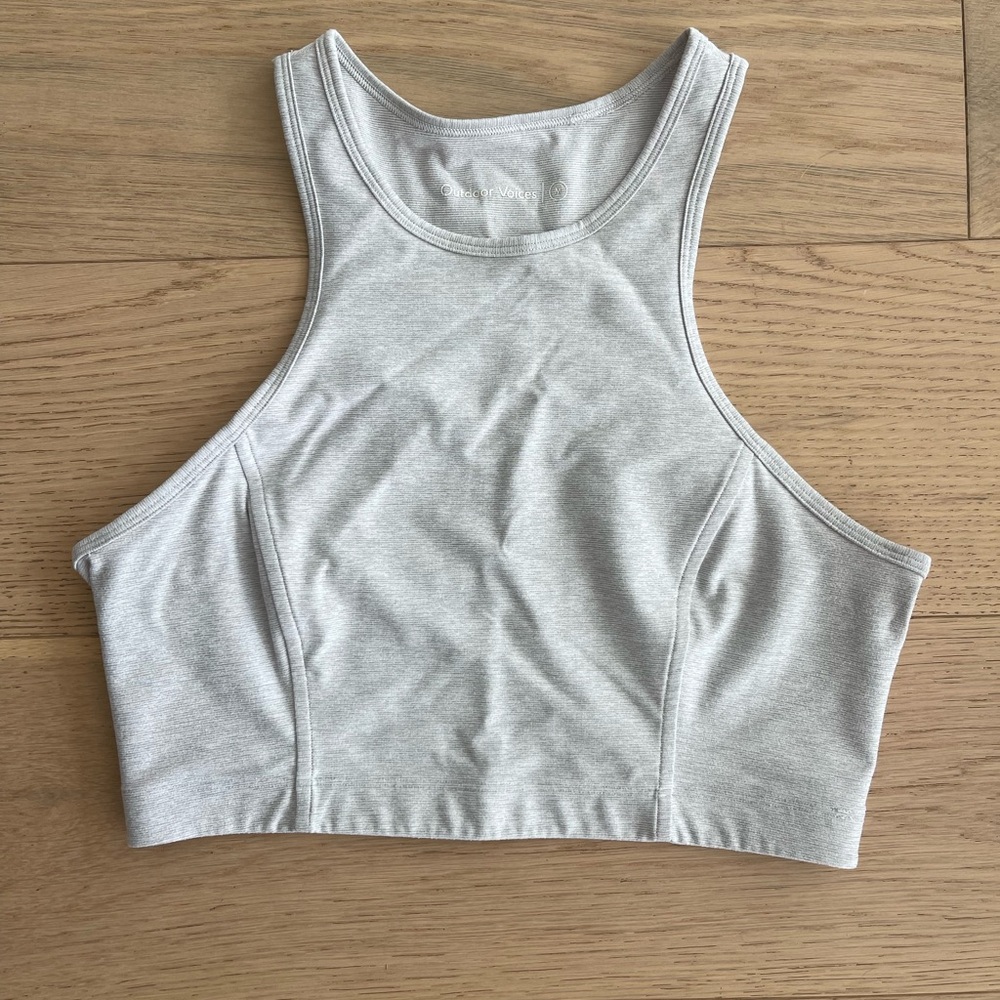 Outdoor Voices Athena Crop High Neck Compression Sports Bra